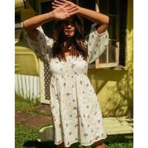 BILLABONG Forget Me Not Floral Mini Dress Size XS Pockets BABYDOLL FEMININE